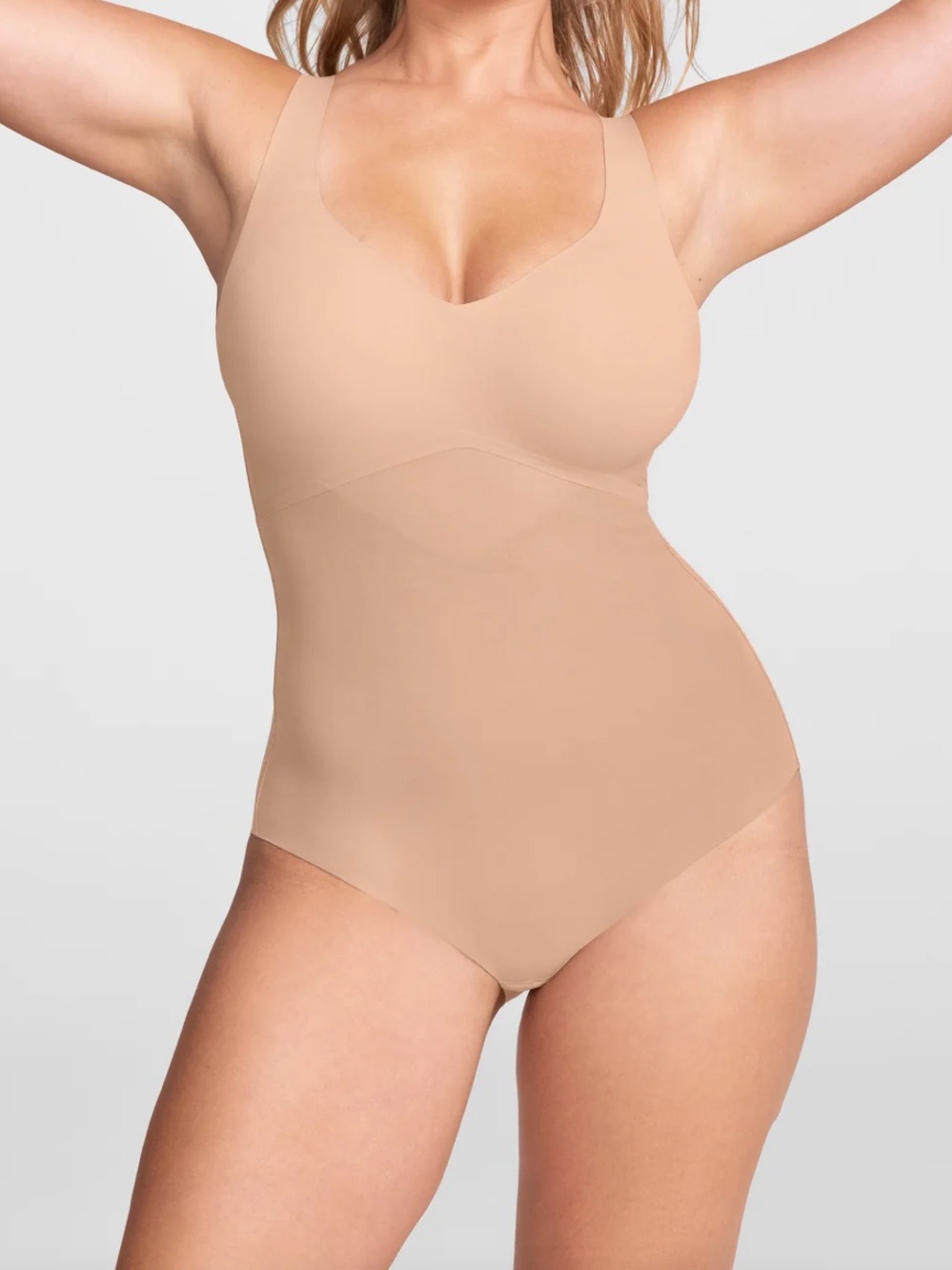 Honeylove Tank Bodysuit Sze Large In Sand Nude Style LWBS0201 Tummy Control Faja